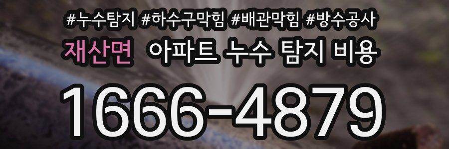 재산면 아파트 누수 탐지 비용