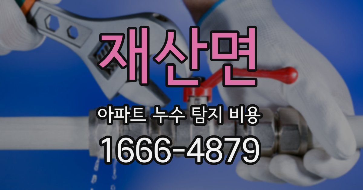재산면 아파트 누수 탐지 비용