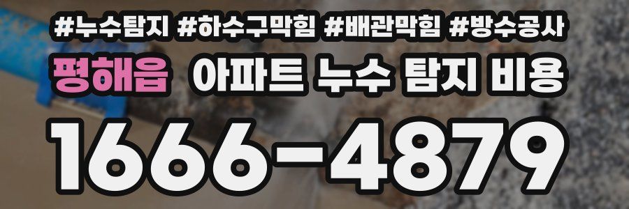 평해읍 아파트 누수 탐지 비용