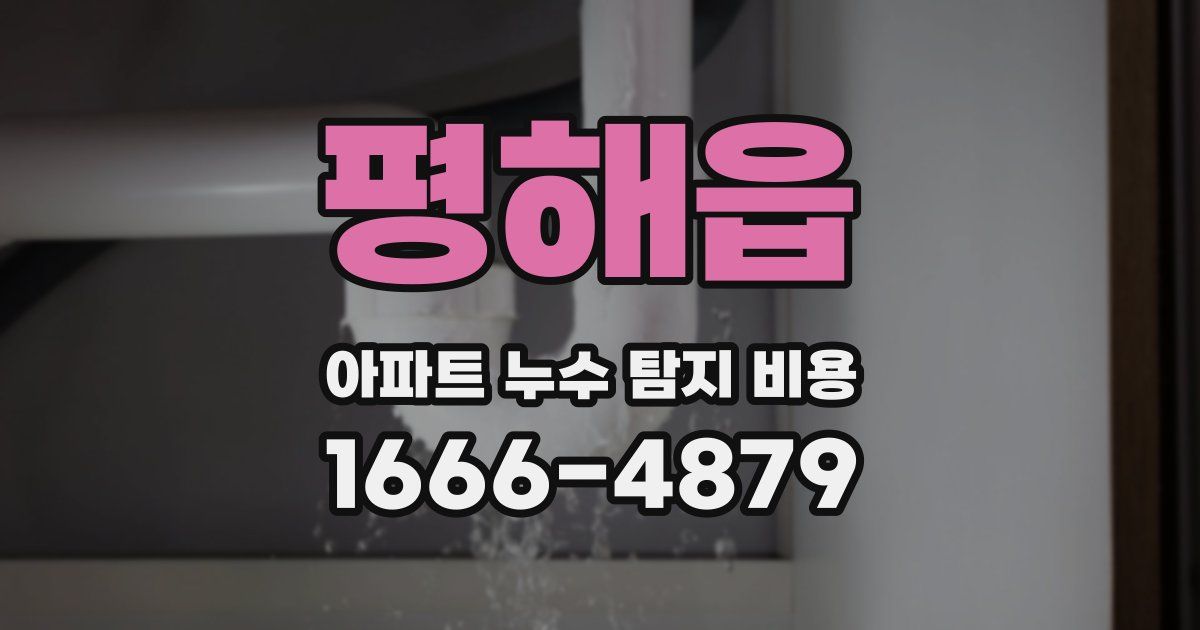 평해읍 아파트 누수 탐지 비용