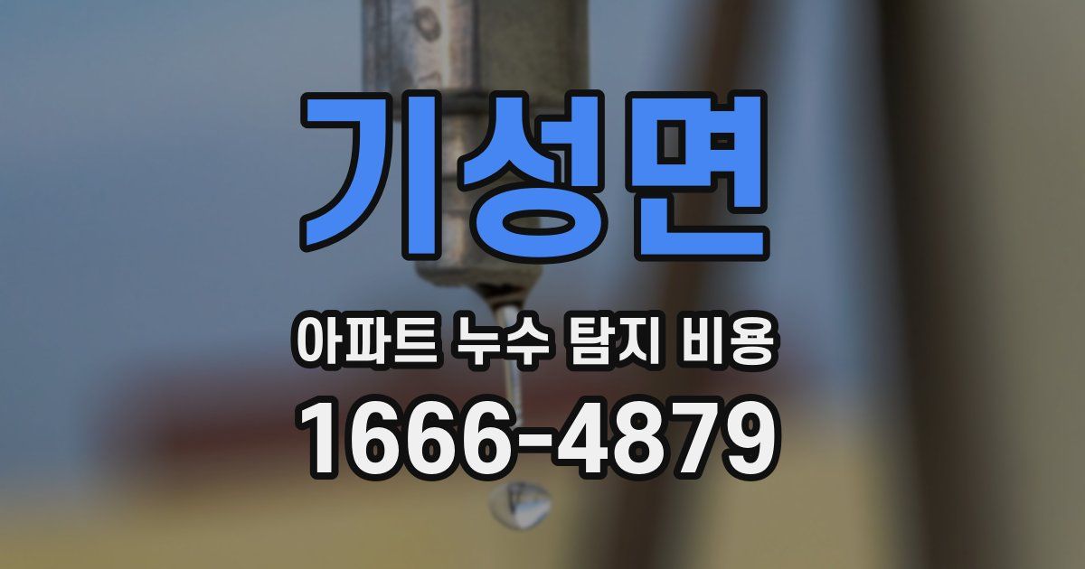 기성면 아파트 누수 탐지 비용