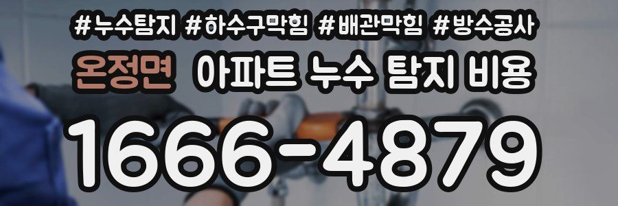 온정면 아파트 누수 탐지 비용
