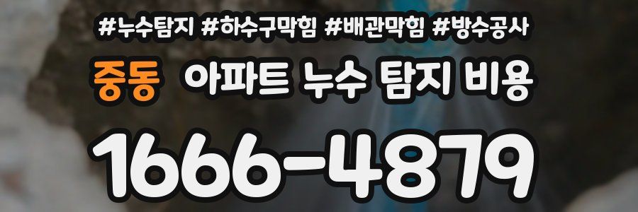 중동 아파트 누수 탐지 비용