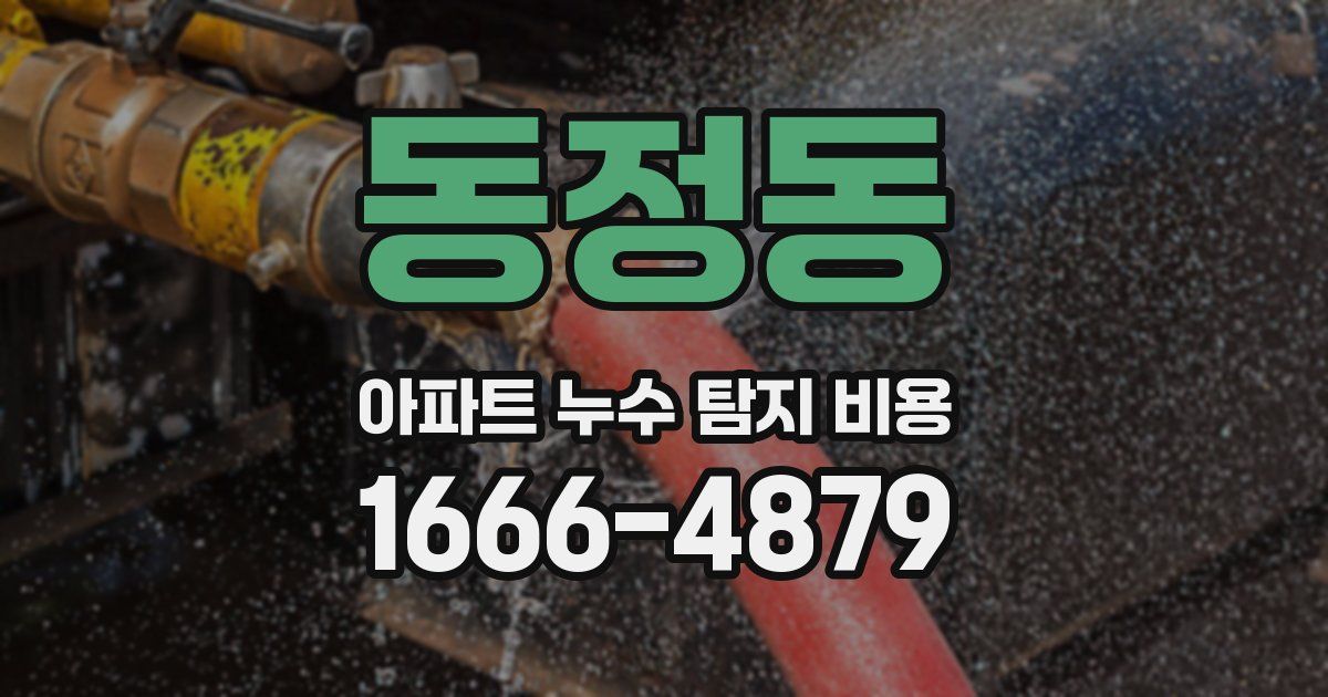 동정동 아파트 누수 탐지 비용