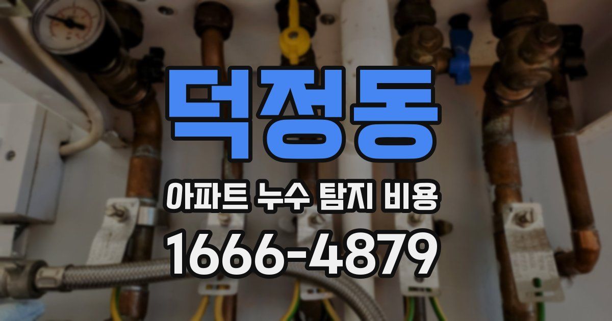 덕정동 아파트 누수 탐지 비용