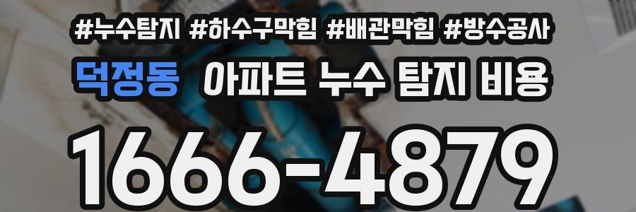 덕정동 아파트 누수 탐지 비용