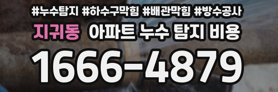 지귀동 아파트 누수 탐지 비용