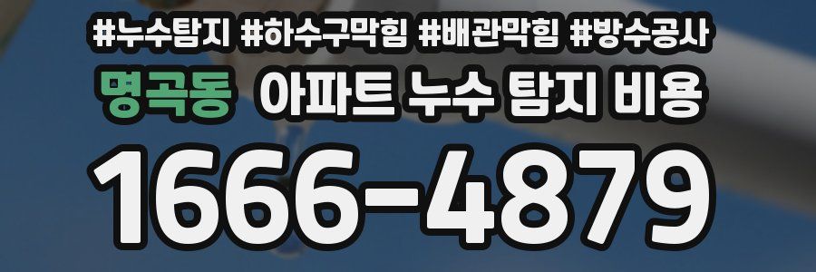 명곡동 아파트 누수 탐지 비용
