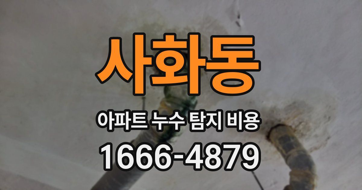 사화동 아파트 누수 탐지 비용
