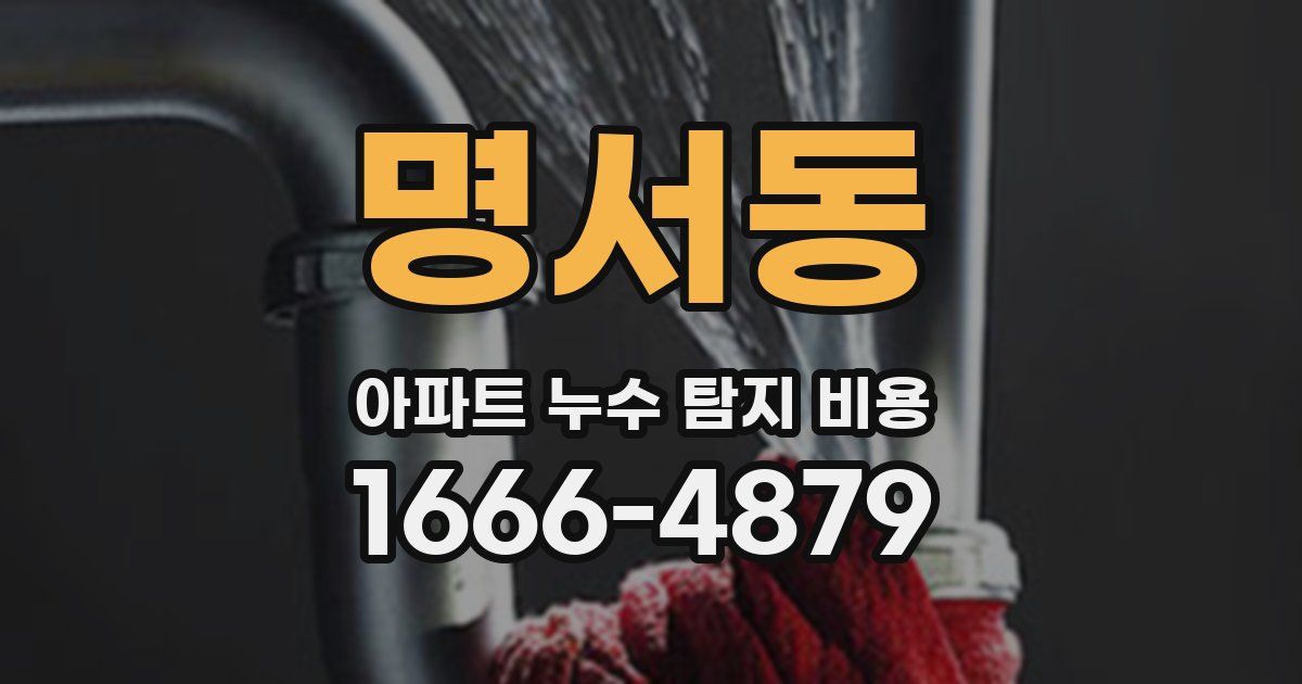명서동 아파트 누수 탐지 비용