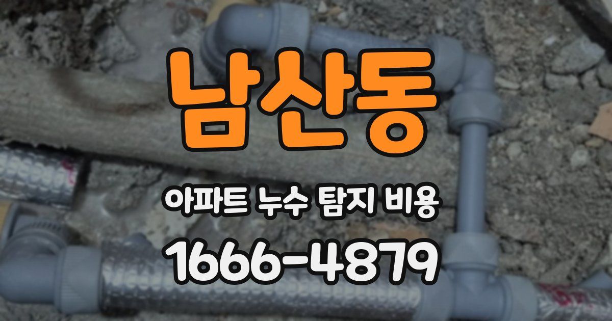 남산동 아파트 누수 탐지 비용