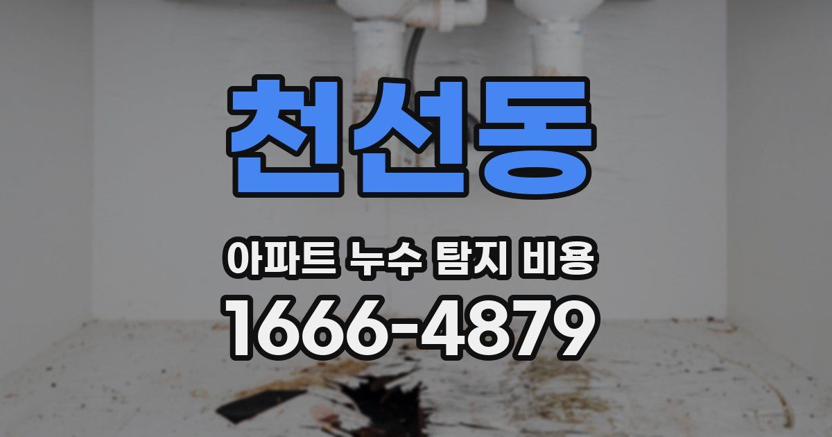 천선동 아파트 누수 탐지 비용
