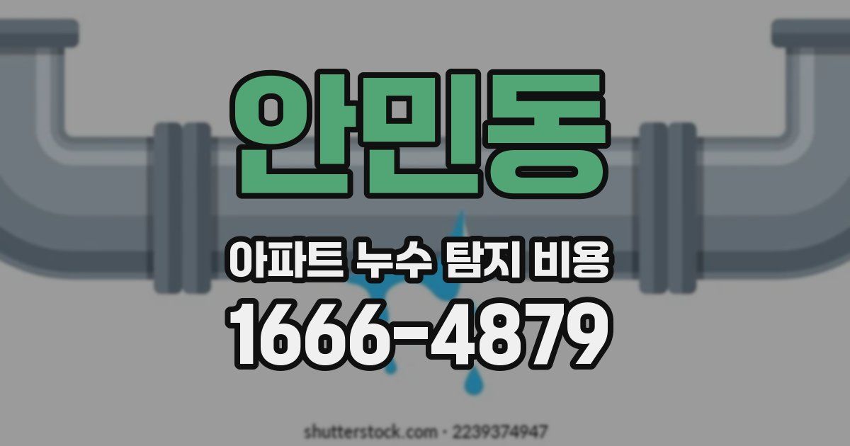 안민동 아파트 누수 탐지 비용