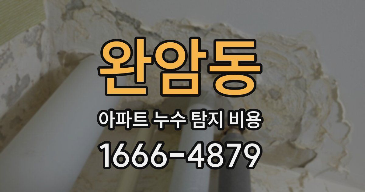 완암동 아파트 누수 탐지 비용