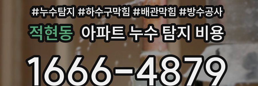 적현동 아파트 누수 탐지 비용