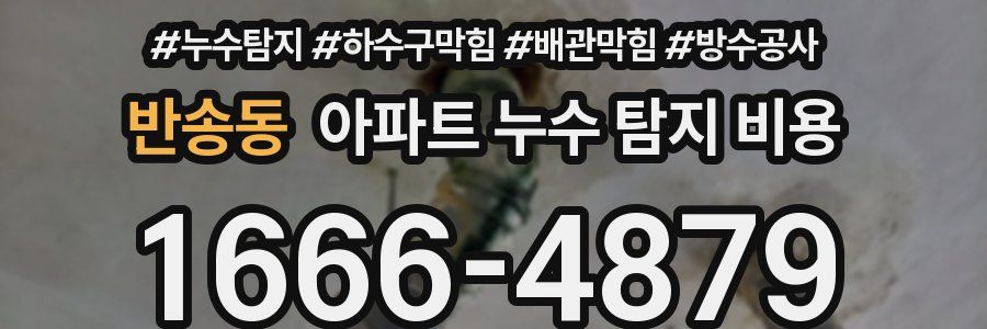 반송동 아파트 누수 탐지 비용