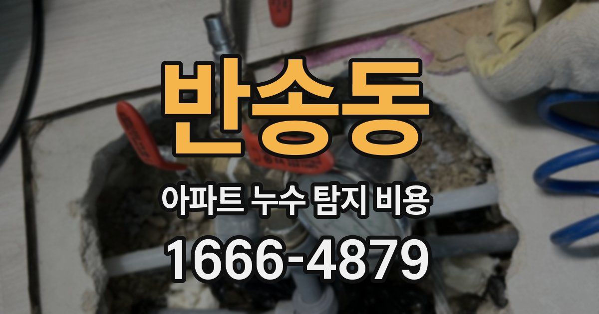 반송동 아파트 누수 탐지 비용