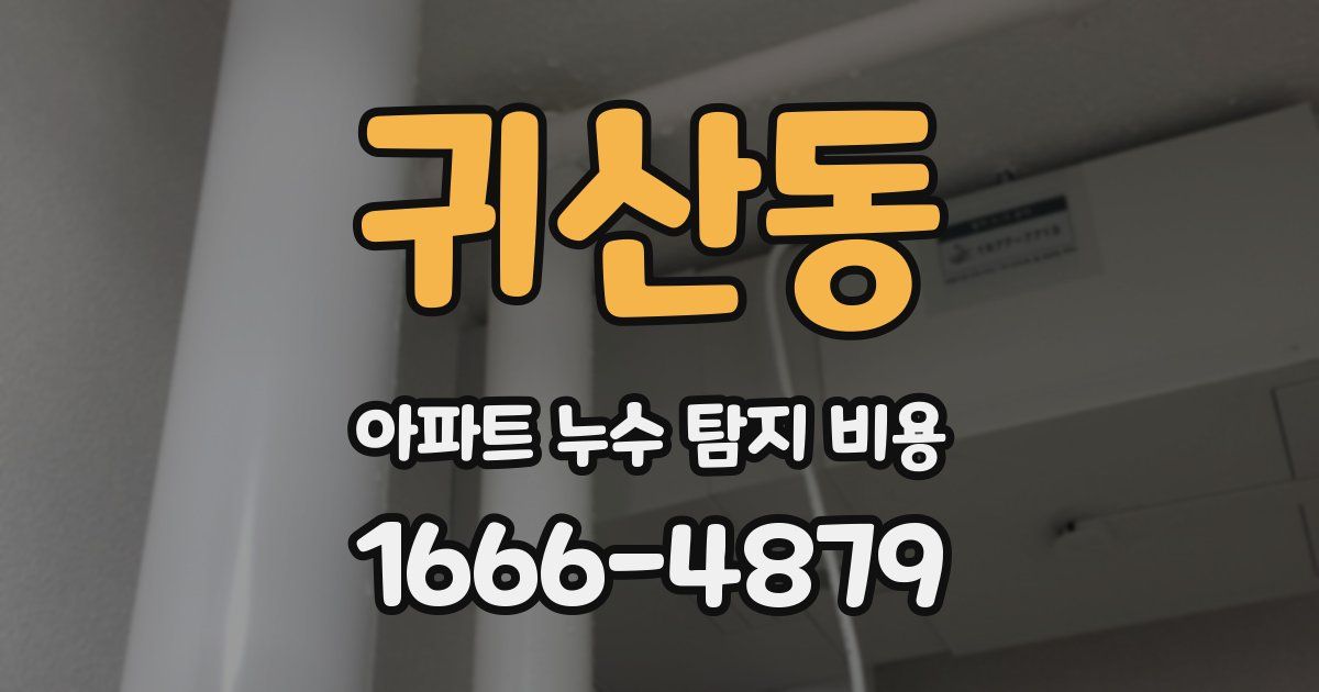 귀산동 아파트 누수 탐지 비용