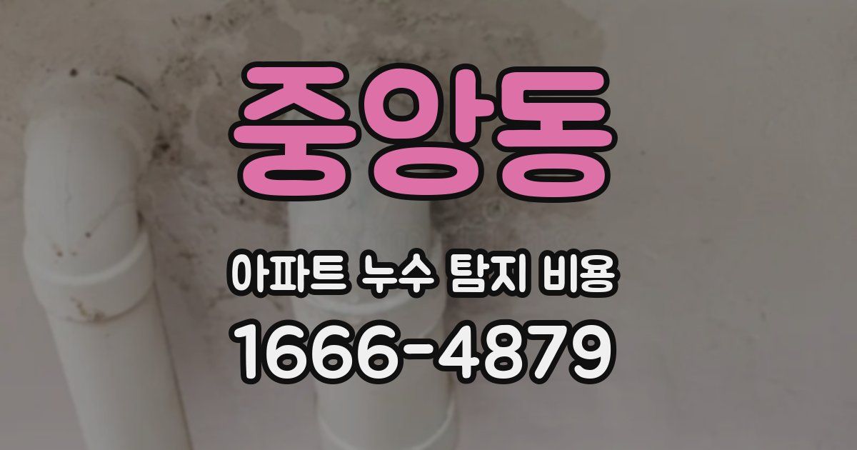중앙동 아파트 누수 탐지 비용