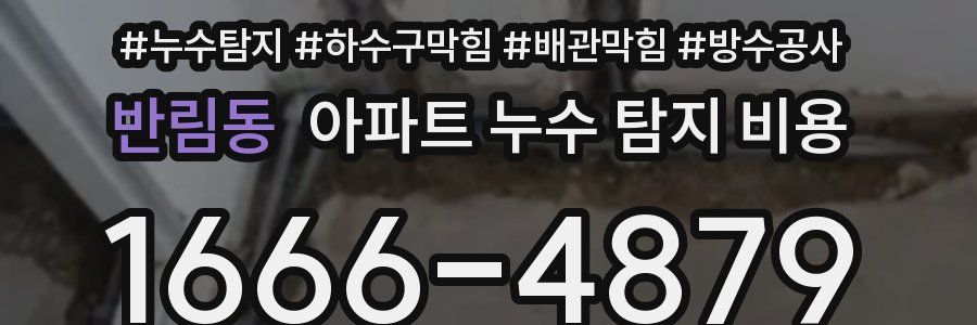반림동 아파트 누수 탐지 비용
