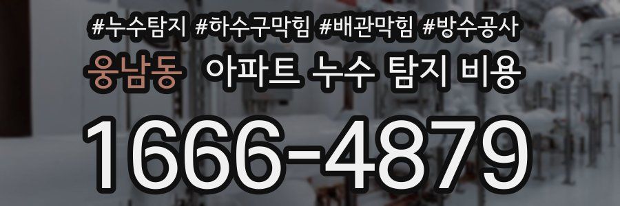 웅남동 아파트 누수 탐지 비용