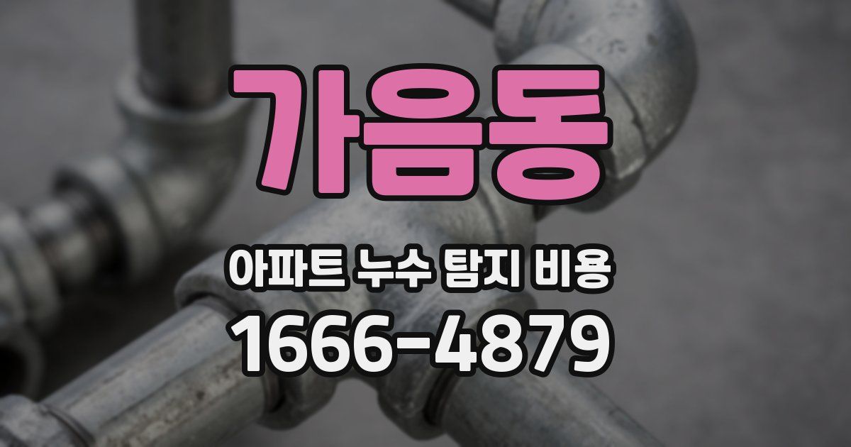 가음동 아파트 누수 탐지 비용
