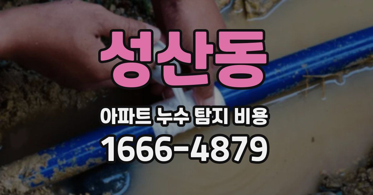 성산동 아파트 누수 탐지 비용