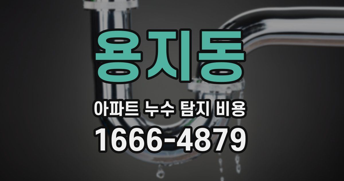 용지동 아파트 누수 탐지 비용
