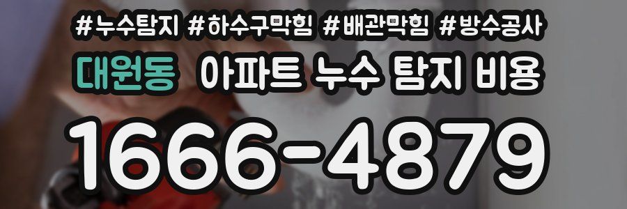 대원동 아파트 누수 탐지 비용
