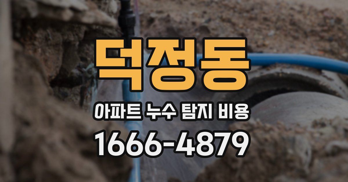 덕정동 아파트 누수 탐지 비용