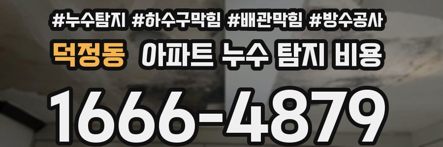 덕정동 아파트 누수 탐지 비용