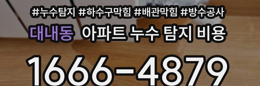 대내동 아파트 누수 탐지 비용