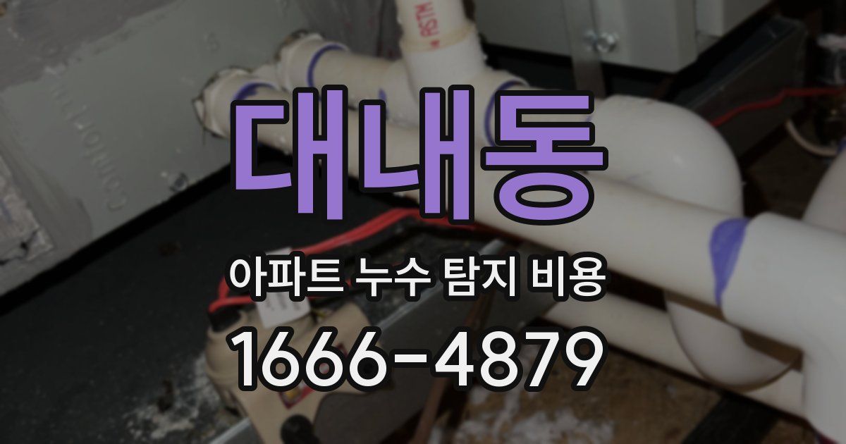 대내동 아파트 누수 탐지 비용