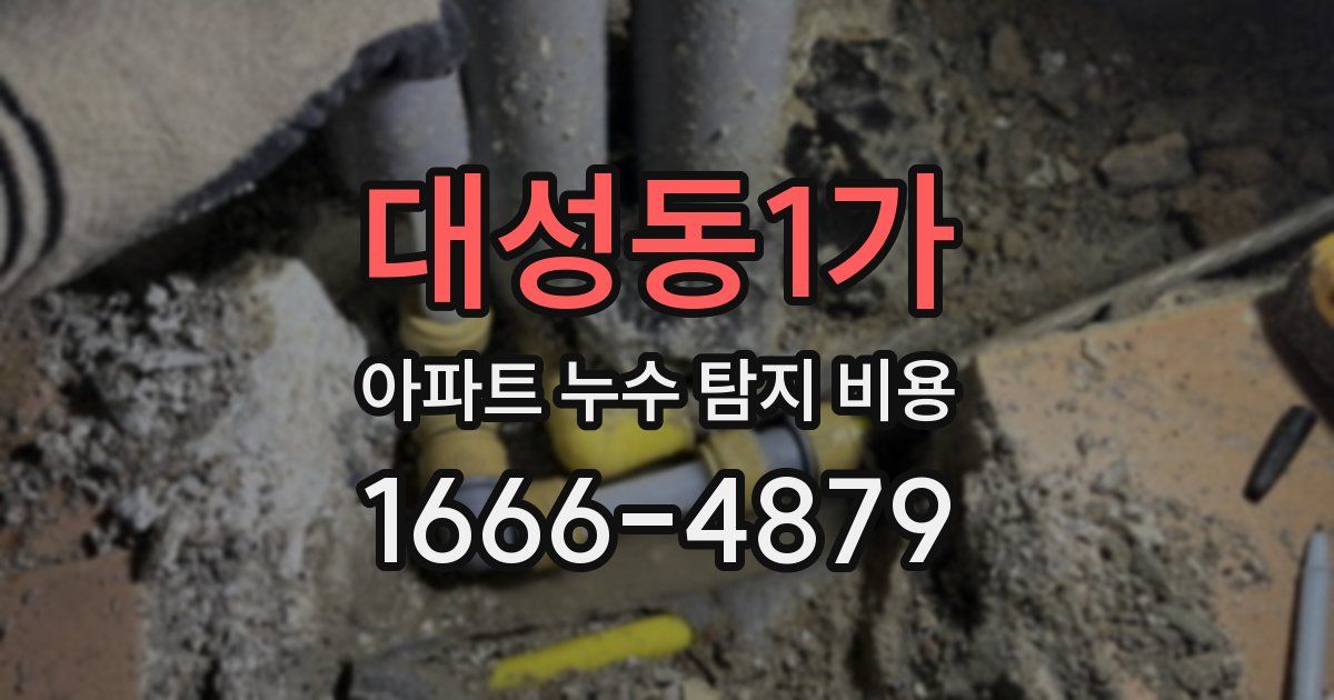 대성동1가 아파트 누수 탐지 비용