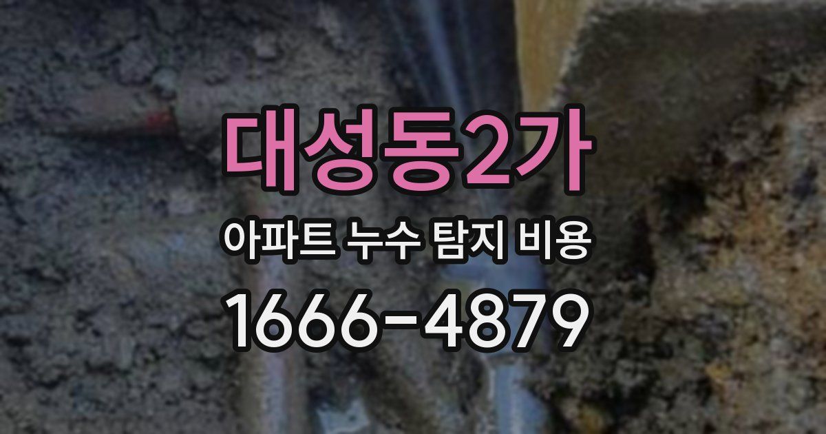 대성동2가 아파트 누수 탐지 비용