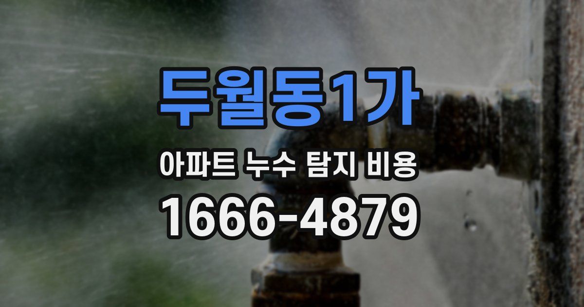 두월동1가 아파트 누수 탐지 비용
