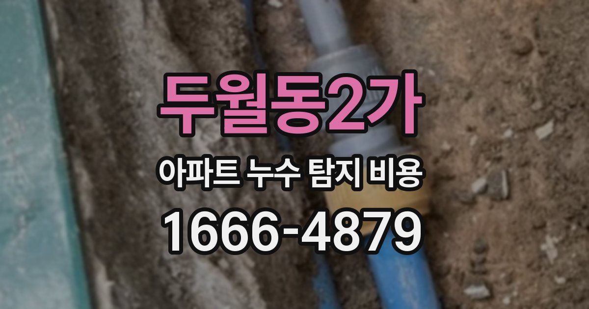두월동2가 아파트 누수 탐지 비용