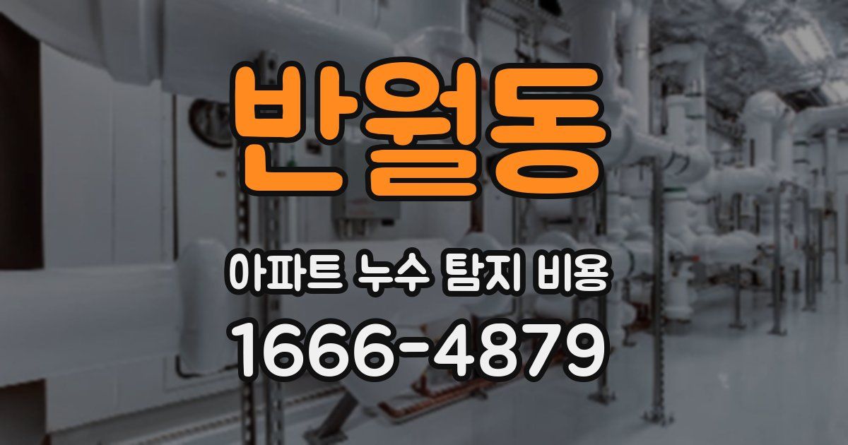 반월동 아파트 누수 탐지 비용