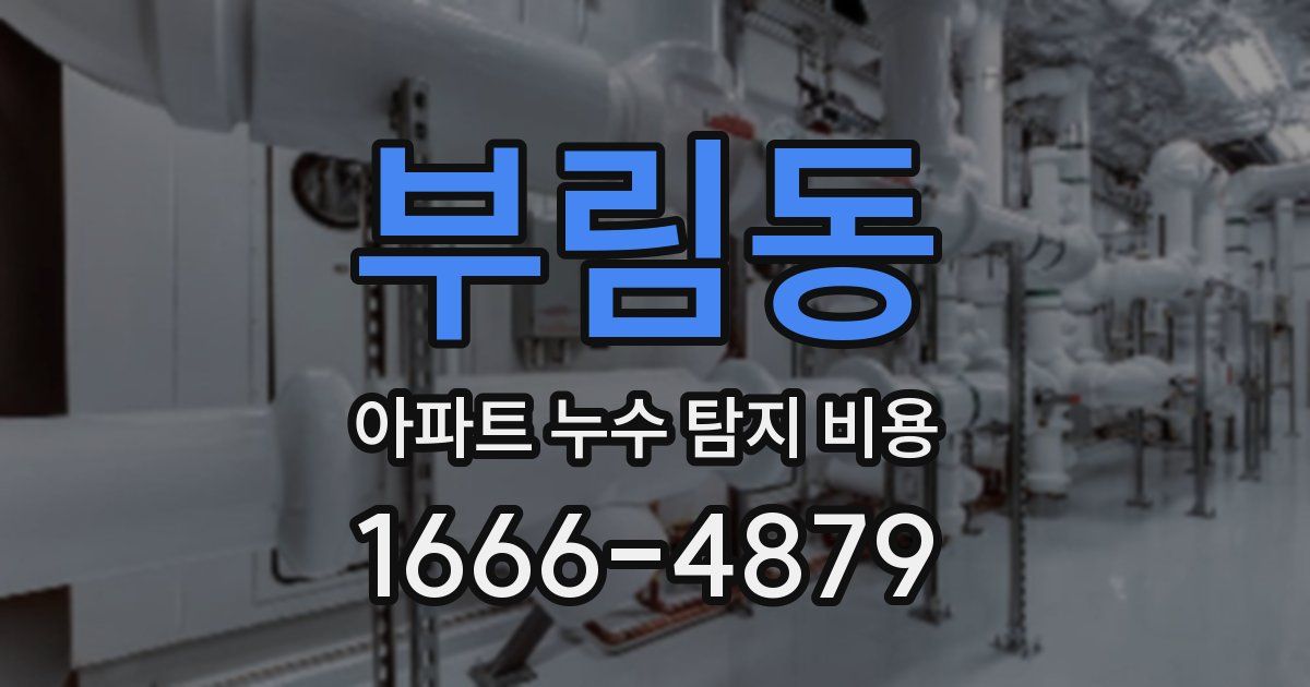 부림동 아파트 누수 탐지 비용
