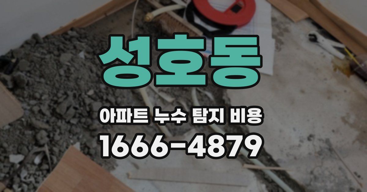 성호동 아파트 누수 탐지 비용