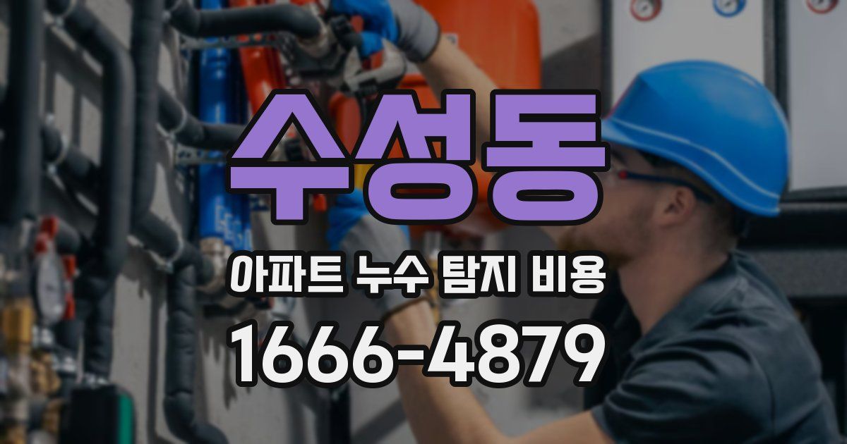 수성동 아파트 누수 탐지 비용