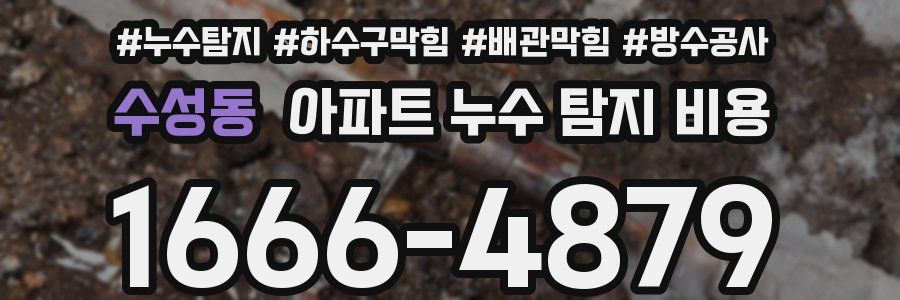 수성동 아파트 누수 탐지 비용