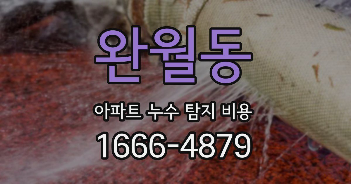 완월동 아파트 누수 탐지 비용
