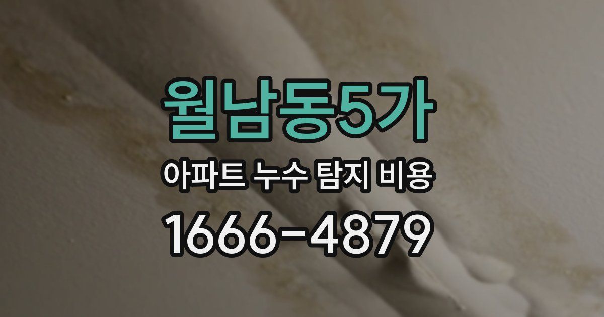 월남동5가 아파트 누수 탐지 비용