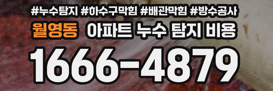 월영동 아파트 누수 탐지 비용