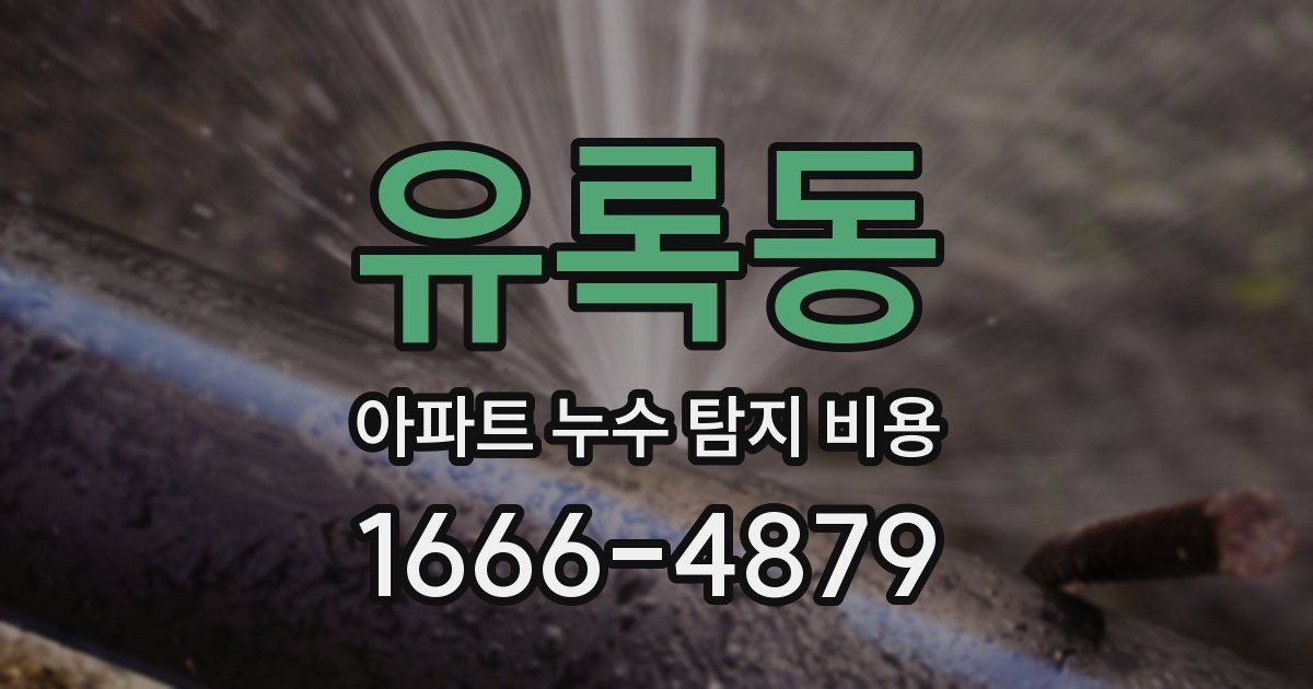 유록동 아파트 누수 탐지 비용