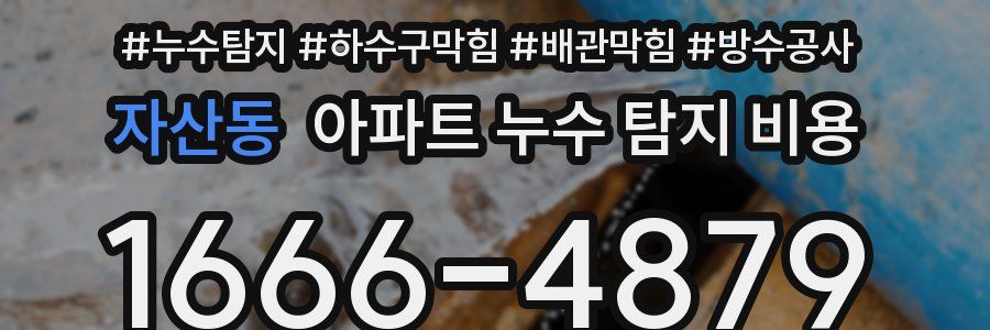 자산동 아파트 누수 탐지 비용