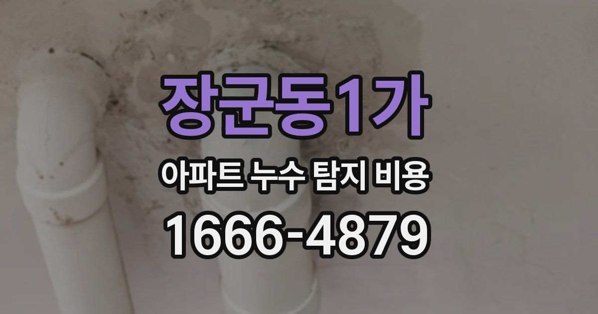 장군동1가 아파트 누수 탐지 비용