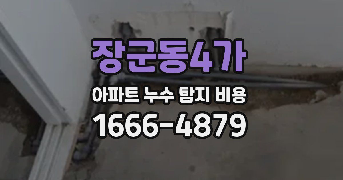 장군동4가 아파트 누수 탐지 비용