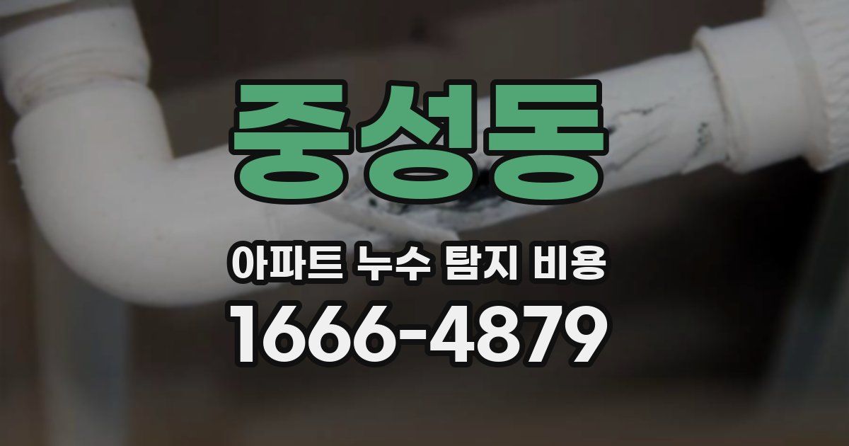중성동 아파트 누수 탐지 비용